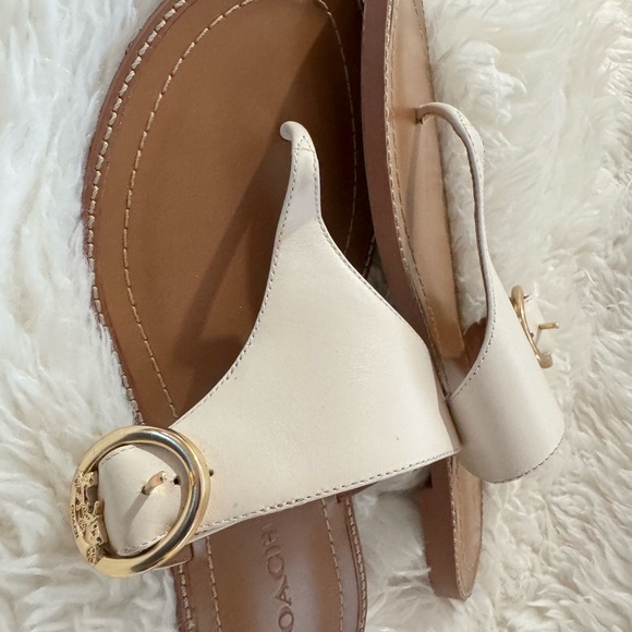 Coach Women's Lesli Leather Sandals with buckle - Picture 3 of 6